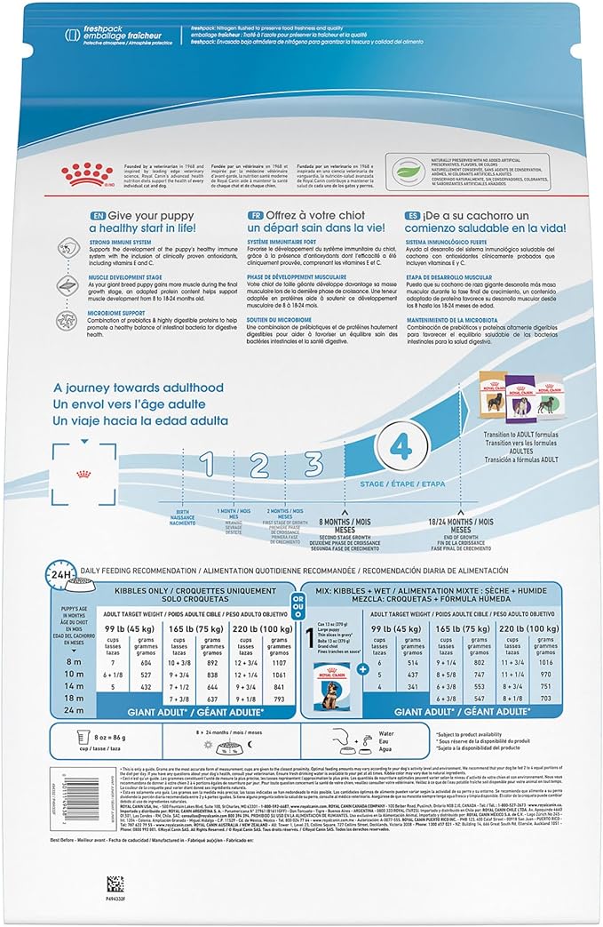 Royal Canin Size Health Nutrition Giant Junior Dry Dog Food, 30 lb bag