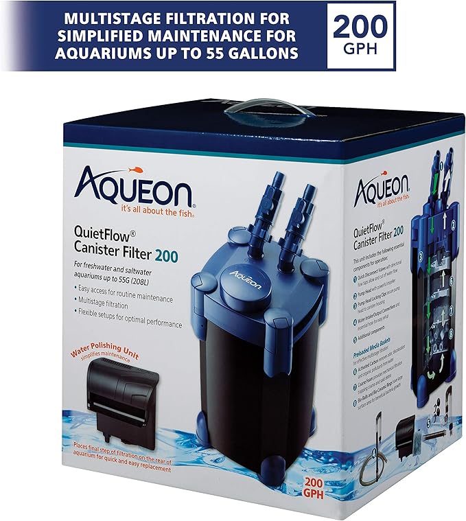 Aqueon QuietFlow Canister Aquarium Filter up to 55 Gallons