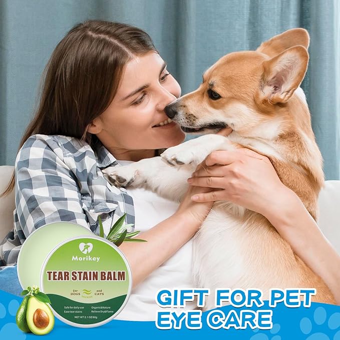 Pet Tear Stain Remove Balm,2.1oz 100% Organic & Natural Planted Balm Soother & Moisturizer Eye Care for Dogs and Cats,Relief Eye Area dry, tear stain,Gentle and Non-irritation