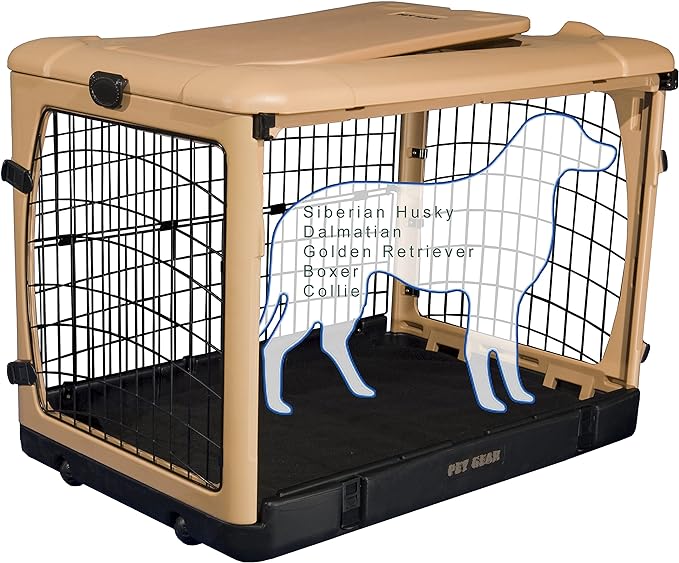 Pet Gear “The Other Door” 4 Door Steel Crate for Dogs/Cats with Garage-Style Door, Includes Plush Bed + Travel Bag, No Tools Required, 3 Models, 3 Colors