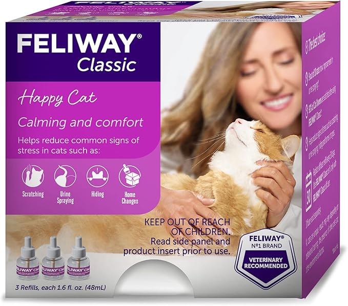 FELIWAY Classic Cat Calming Pheromone, 30 Day Refill - 3 Pack