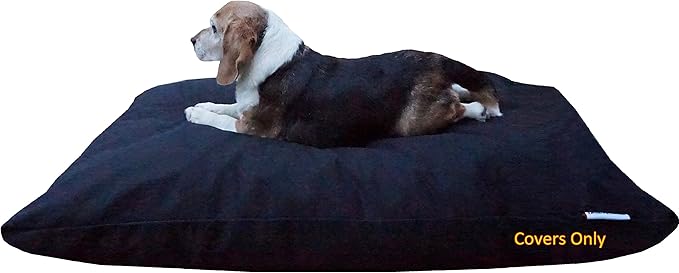 Dogbed4less Do It Yourself DIY Pet Bed Pillow Duvet Canvas Cover + Waterproof Internal case for Dog/Cat at Large 48"X29" black color - Covers only