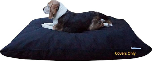 Dogbed4less Do It Yourself DIY Pet Bed Pillow Duvet Canvas Cover + Waterproof Internal case for Dog/Cat at Large 48"X29" black color - Covers only