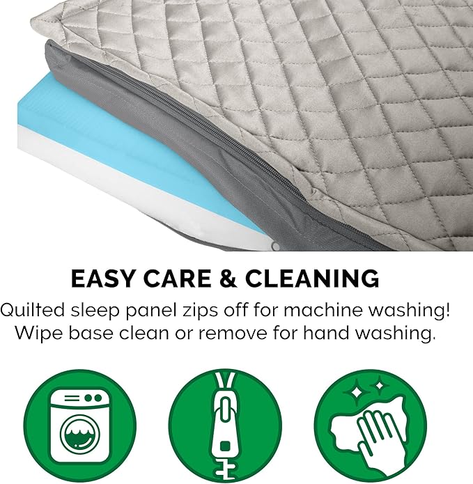 Furhaven Water-Resistant Cooling Gel Dog Bed for Large Dogs w/ Removable Quilt Top & Washable Cover, For Dogs Up to 125 lbs - Indoor/Outdoor Quilt Top Convertible Mattress - Gray, Jumbo Plus/XXL