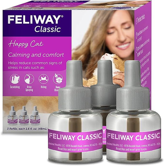 FELIWAY Classic Cat Calming Pheromone, 30 Day Refill - 3 Pack