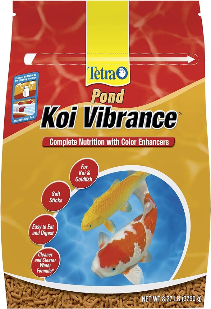 TetraPond Koi Vibrance, Soft Sticks, Easy to Digest Floating Pond Food, 8.27 lbs