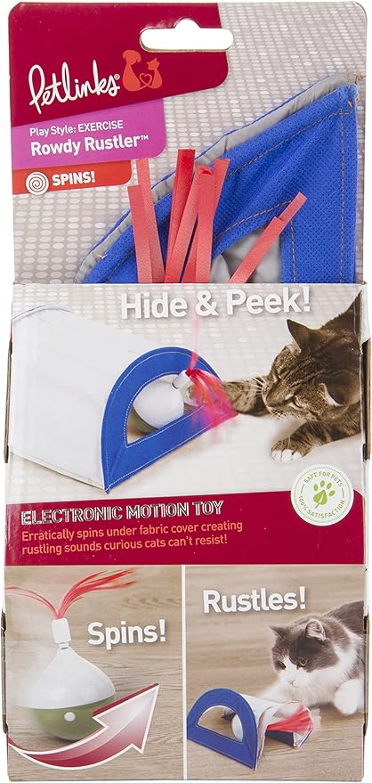 Petlinks Rowdy Rustler Electronic Motion Hide & Peek Ball Cat Toy, Battery Powered - Multi Color, One Size