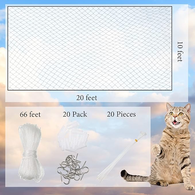 Cat Balcony Net Cat Anti Fall Fence Dog Pet Net Nylon Deck Netting for Pets Black Balcony Netting Mesh Garden Netting for Balcony Window Stair Pet Guard Protection