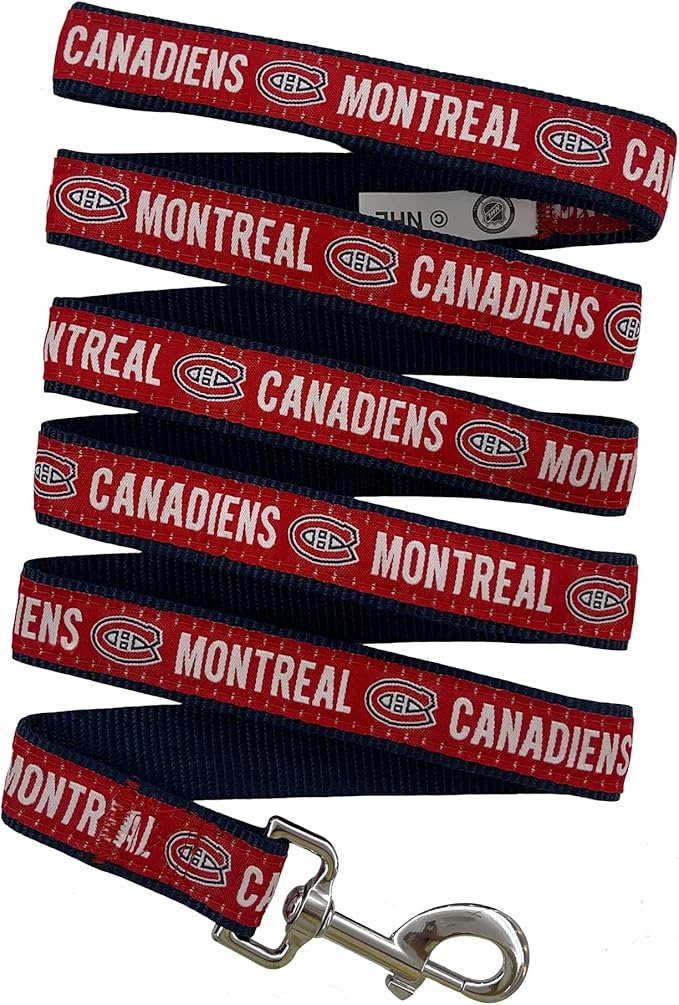 Pets First NHL Montreal Canadiens Leash for Dogs & Cats, Medium. - Walk Cute & Stylish! The Ultimate Hockey Fan Leash!, 4 ft Long x 0.62 in Width, CAN-3031-MD