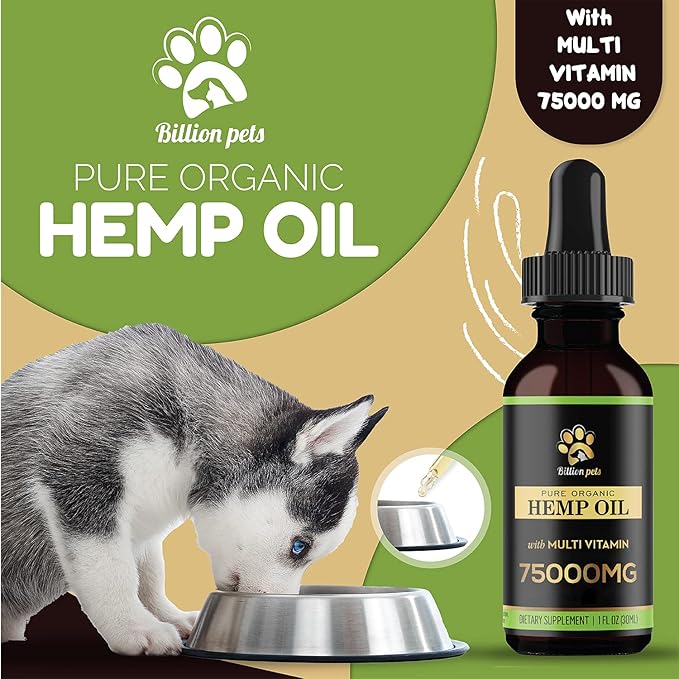 Hemp Oil for Dogs and Cats - Hemp Oil Drops with Omega Fatty Acids - Hip and Joint Support and Skin Health