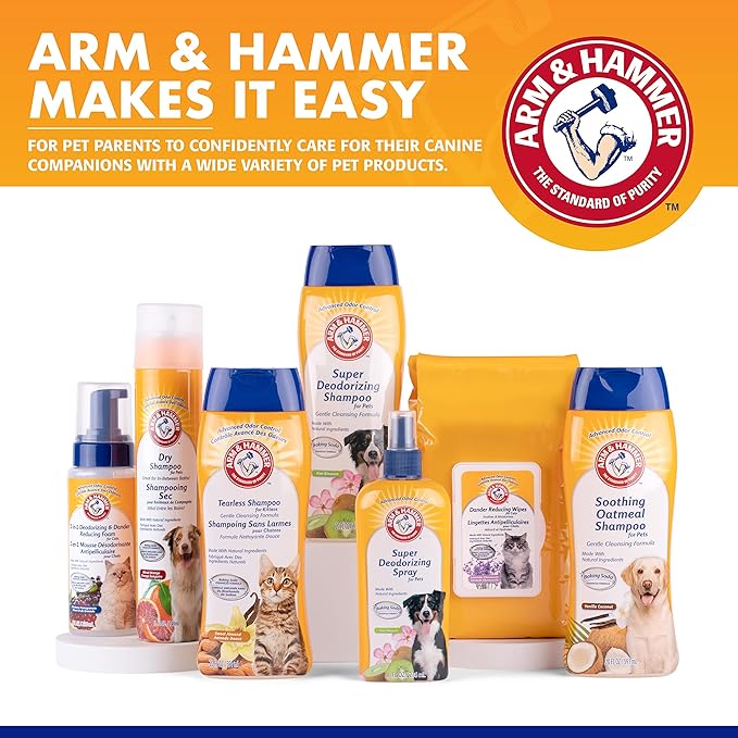 Arm & Hammer for Pets Super Deodorizing Shampoo for Dogs | Best Odor Eliminating Dog Shampoo | Great for All Dogs & Puppies, Fresh Kiwi Blossom Scent, 16 oz - 6 Pack