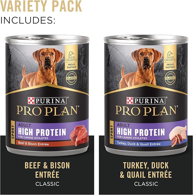 Purina Pro Plan Sport High Protein Wet Dog Food Variety Pack - (Pack of 12) 13 oz. Cans