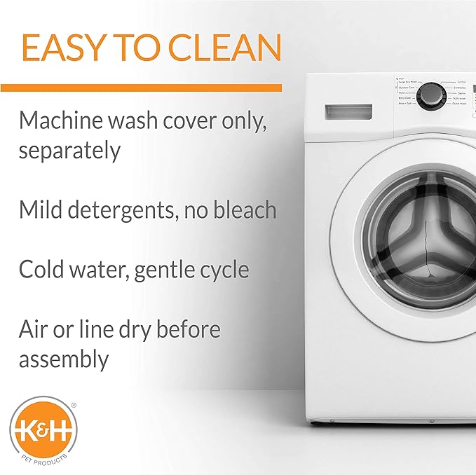 K&H Pet Products Original Pet Cot Replacement Cover (Cot Sold Separately) - Gray/Black Mesh, X -Large 32 X 50 Inches