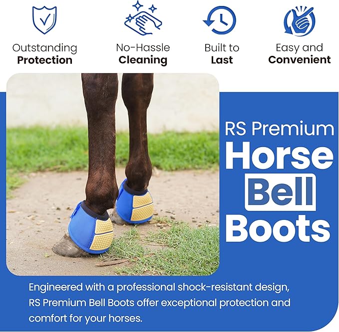 Bell Boots | Prevent Horses from Injury | Professional Bell Boots for Horses with Superb Protection, Durability, Comfort, Relaxable & Lightweight | Easily Remove mud & dust