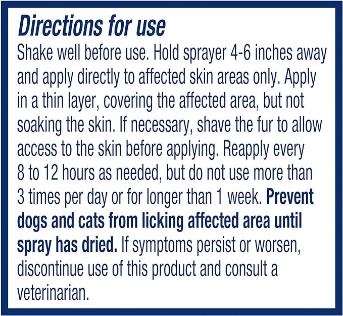 ProSense Itch Solutions Hydrocortisone Spray 4 Ounces, for Dogs and Cats