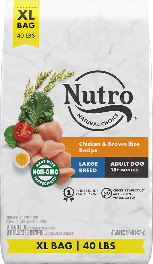 NUTRO NATURAL CHOICE Large Breed Adult Dry Dog Food, Chicken & Brown Rice Recipe, 40 lb. Bag (Pack of 1)