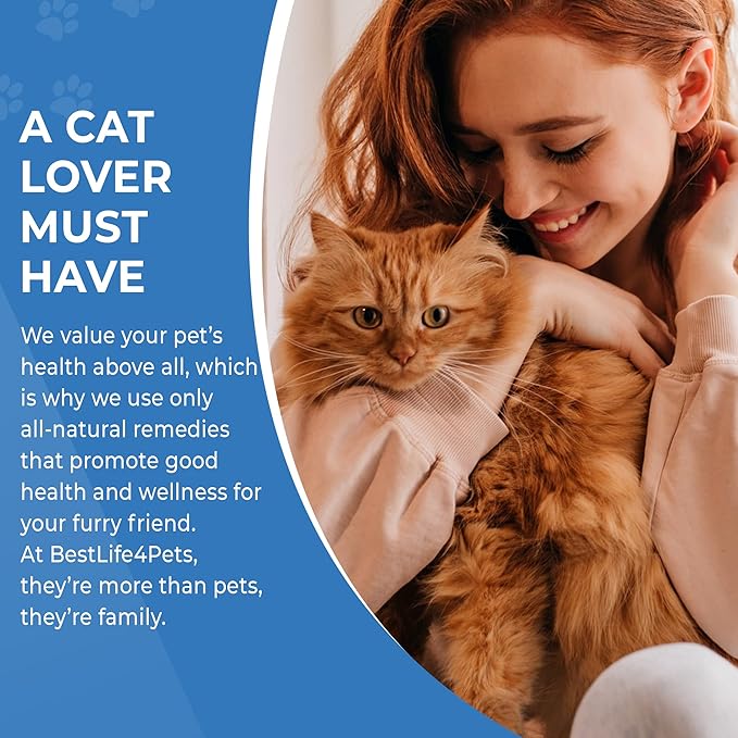 BestLife4Pets - Cats Constipation Relief and Stool Softeners - Natural Health Supplements to Help Digestion, Gas Relief and Constipation - Allergy Laxatives for Cats- Pills