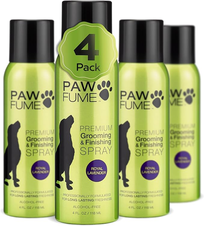 PAWFUME Premium Grooming Spray Dog Spray Deodorizer Perfume For Dogs - Dog Cologne Spray Long Lasting Dog Sprays - Dog Perfume Spray Long Lasting After Bath- Dog deodorizing Spray (Lavender, 4-Pack)