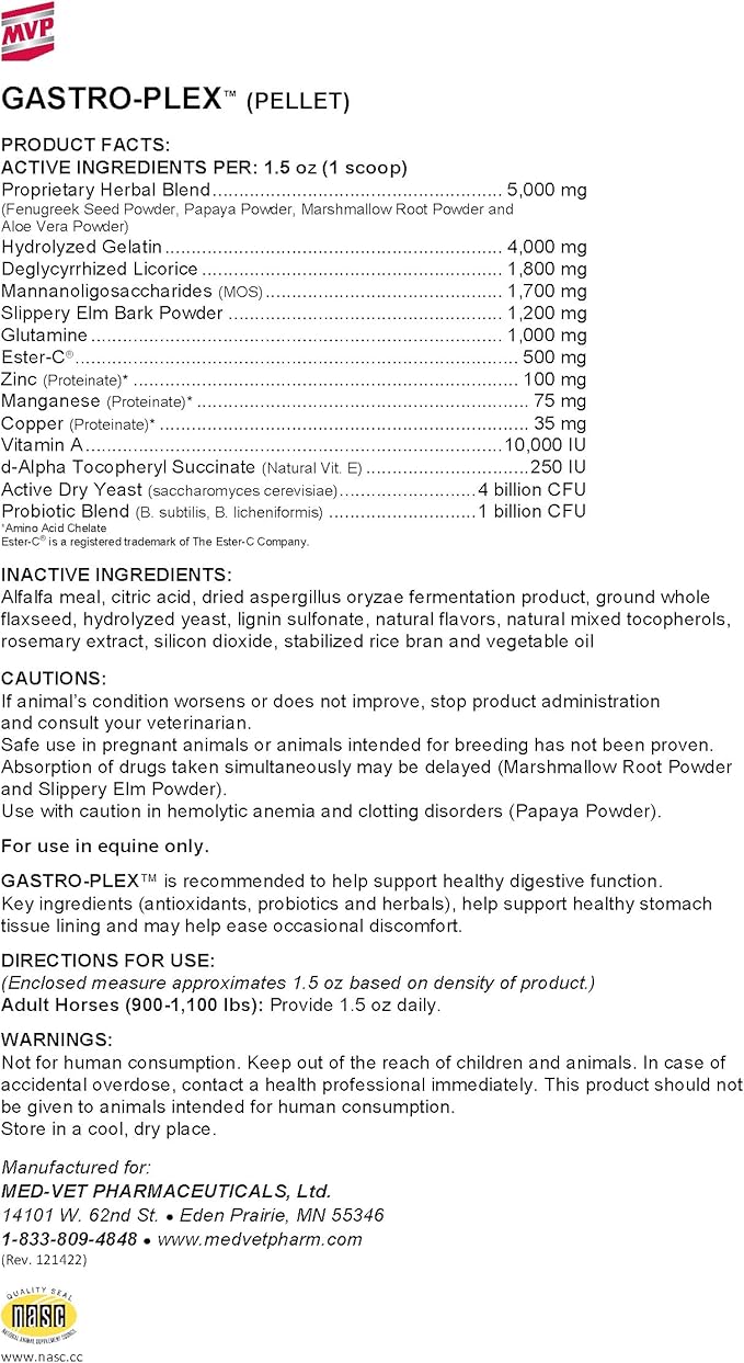 Gastro-Plex (3 lb) Supports Gut Health and Hindgut Digestion in Horses