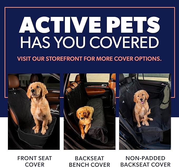 Active Pets Premium Dog Car Seat Cover for Trucks, Sedans & SUVs - Waterproof Backseat Protection for Dog Travel - Puppy Essentials