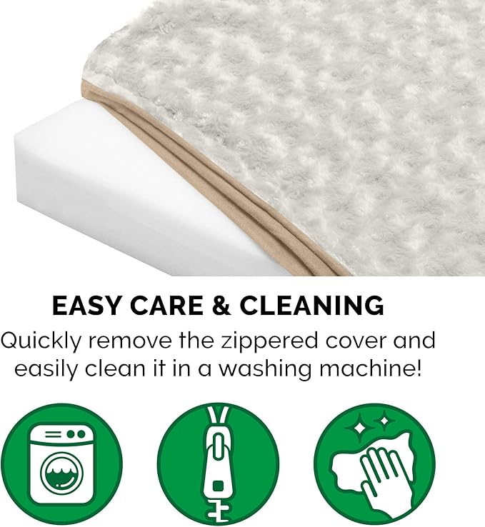 Furhaven Orthopedic Dog Bed for Large Dogs w/ Removable Washable Cover, For Dogs Up to 125 lbs - Ultra Plush Faux Fur & Suede Mattress - Cream, Jumbo Plus/XXL