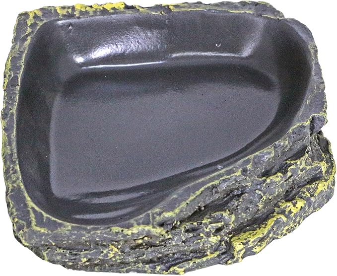 MODERNJOE'S Rock Corner Water/Food Dish for Reptiles and Amphibians, Little Critters Water/Food Bowl(4.8 x 4.2 x 0.9 inches)