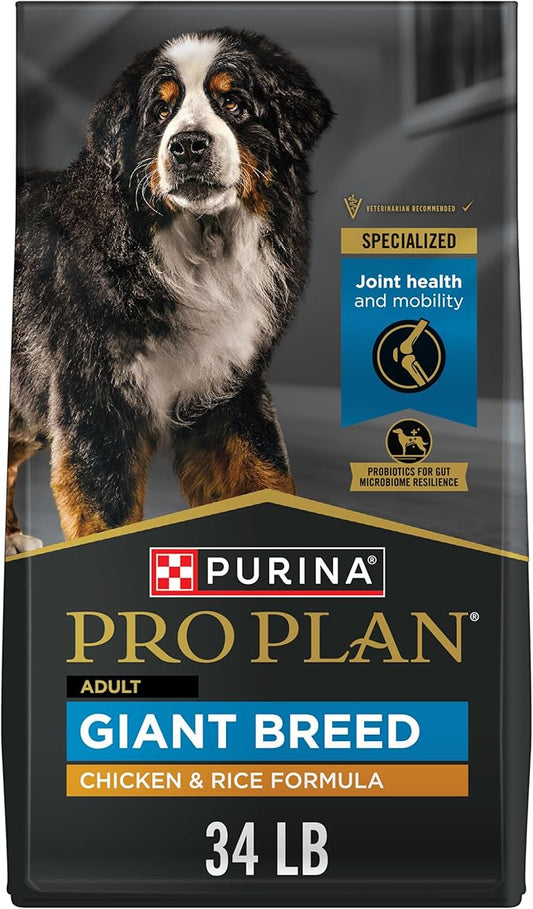 Purina Pro Plan Giant Breed Dry Dog Food for Hip & Joint Care, Chicken & Rice Formula - 34 lb. Bag