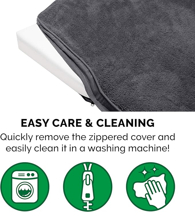 Furhaven Orthopedic Dog Bed for Large Dogs w/ Removable Washable Cover, For Dogs Up to 125 lbs - Terry & Suede Mattress - Gray, Jumbo Plus/XXL