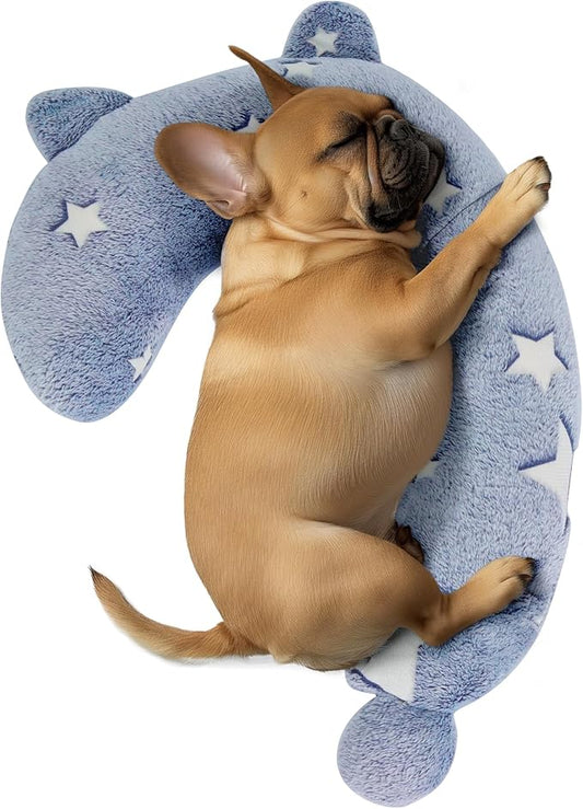 Dog Calming Pillow, Glow in The Dark Dog Throw Pillow, Soft Question Mark Pillows for Dogs, Kids, Adults, Washable Dog Bed Pillow, Cozy Dog Body Pillow (M Blue)