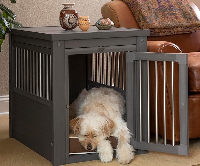 New Age Pet ecoFLEX Pet Crate/End Table, Medium, Grey