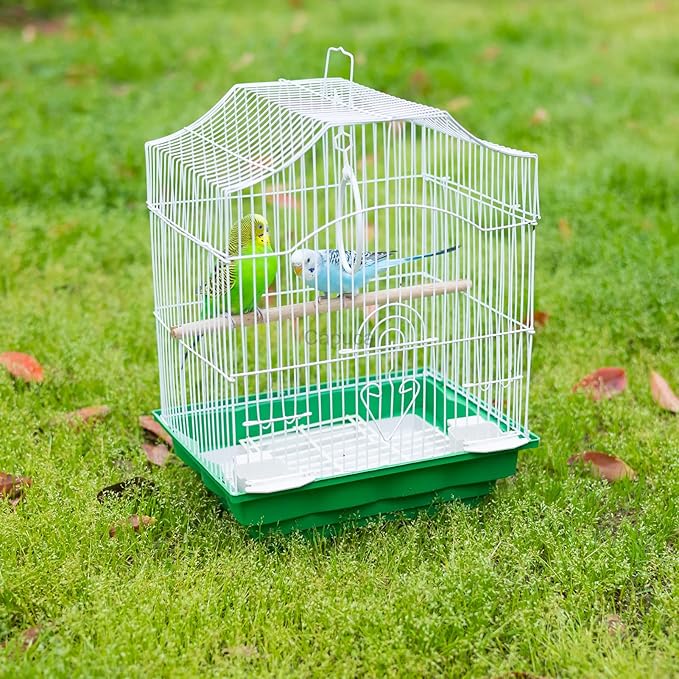 Small Bird Travel Cage - The Lightweight Small Birds Starter Kit with Birdcages and Accessories Great for Parakeets Lovebirds Parrotlets Finches Canaries