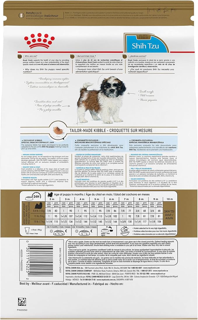 Royal Canin Shih Tzu Puppy Breed Specific Dry Dog Food, 2.5 lb bag