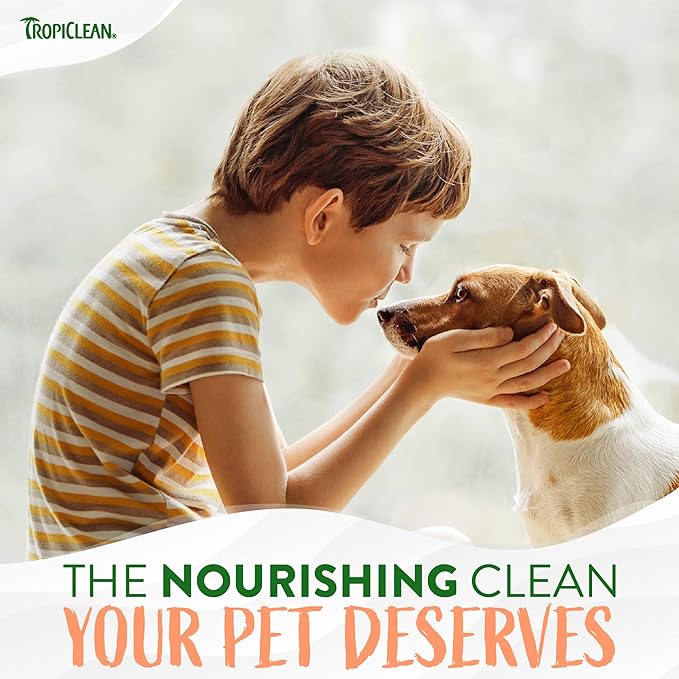 TropiClean Papaya Dog Perfume Spray Long Lasting | Naturally Derived Odor Removing Dog Deodorizing Spray | Cat Friendly | Made in USA | 8 oz.