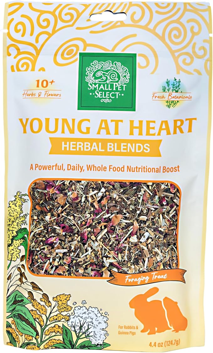 Small Pet Select - Young At Heart Herbal Blend, a Natural Herbal Treat for Rabbits and Guinea Pigs, 4.4oz