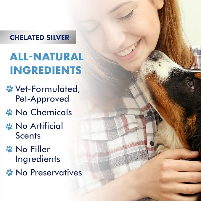 PetSilver Eye Wash Drops for Dogs and Cats with Chelated Silver, Made in USA, Natural Eye Solution, Relief for Inflammation & Eye Irritation, Easy to Apply, 4 fl oz