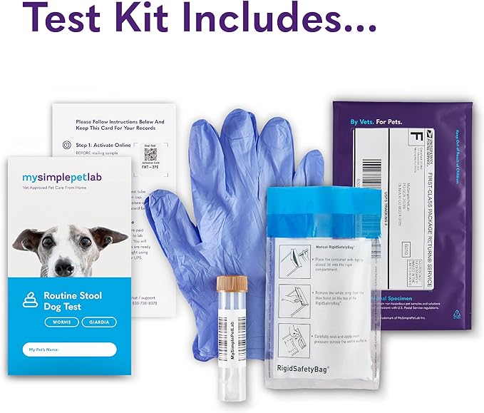 MySimplePetLab Routine Dog Stool Test Kit | Fast and Accurate Worms and Giardia Test for Dogs | Mail-in Stool Sample Kit Dog Test for Early Detection of Worms and Giardia