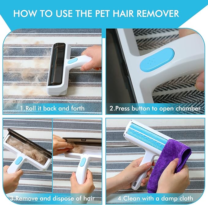 Pet Hair Remover Roller - Lint Roller for Pet Hair, Reusable Cat & Dog Hair Remover for Furniture, Couch, Bed, Car Seat, Carpet