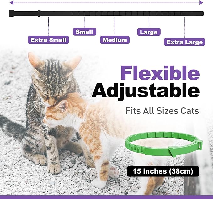 4 Pack Calming Collar for Cats, Cat Collars Efficient Relieve Reduce Anxiety Stress，Make Comfortable Relaxed，Pheromones Collar, Cat Calming Collar Kitten Supplies, Lasting 60 Days, Green