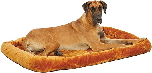 MidWest Homes for Pets Bolster Pet Bed for Dogs & Cats 54L-Inch Cinnamon Bed w/ Comfortable Bolster | Ideal for Giant Dog Breeds (Great Dane / Mastiff) & Fits a 54-Inch Dog Crate, 54.0" x 37.0" x 4.0"