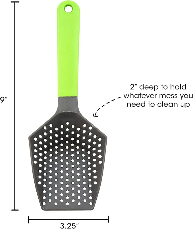 Cold Life Easy to Clean Sifting Litter Scoop Shovel for Small Pets Or Reptile Terrarium Sand Waste,Green,9 inches