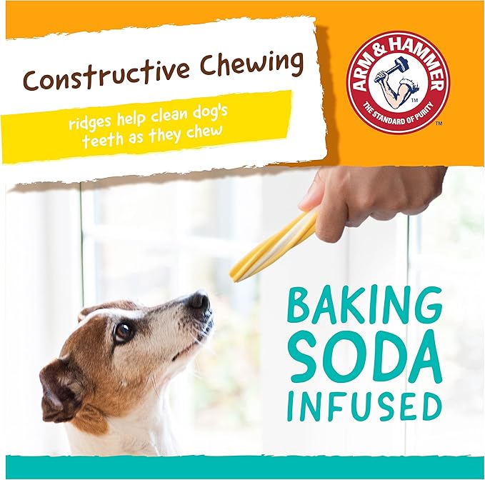 Arm & Hammer Fruit Twisters Fresh Breath Dental Treats for Dogs, Value Pack in Banana Flavor Medium Dog Dental Chews for Bad Breath, Plaque & Tartar Without Brushing (Pack of 1,57 Count Total)