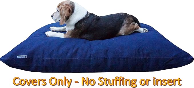 Dogbed4less Do It Yourself DIY Pet Bed Pillow Duvet Denim Cover with Waterproof Internal case for Dog or Cat, Medium 36"X29" blue color - Covers only