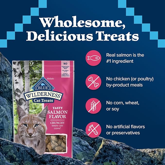 Blue Buffalo Wilderness Crunchy Cat Treats, Salmon 2-oz Bag (12 Pack)