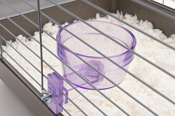 Lixit Quick Lock Removable Cage bowls for Rabbits, Birds, Dogs, Cats, Gunea pigs and Other Small Animals. (Purple, 20oz)