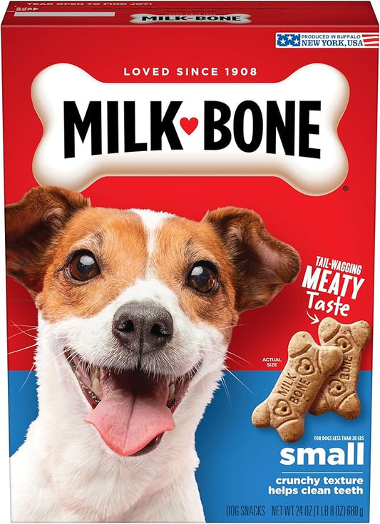 Milk-Bone Original Dog Treats for Small Dogs, 24 Ounce (Pack of 12), Crunchy Biscuit Helps Clean Teeth