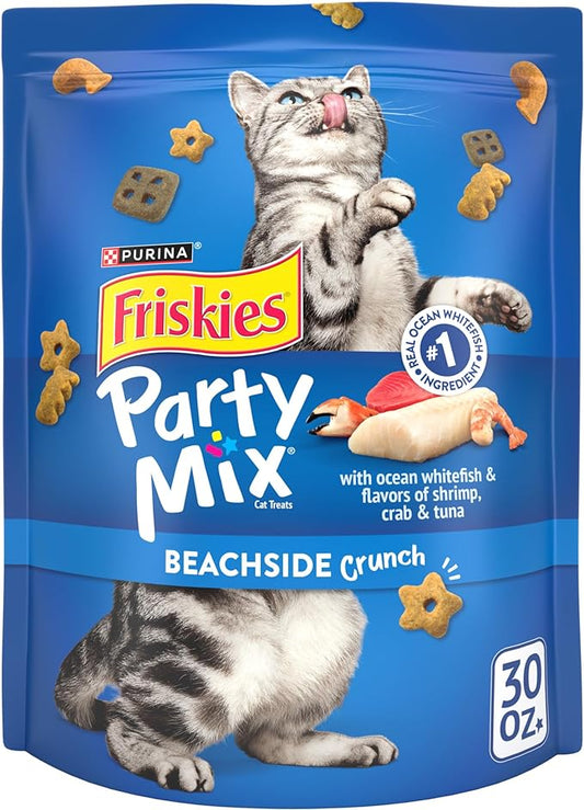 Purina Friskies Cat Treats, Party Mix Beachside Crunch - 30 oz. Pouch