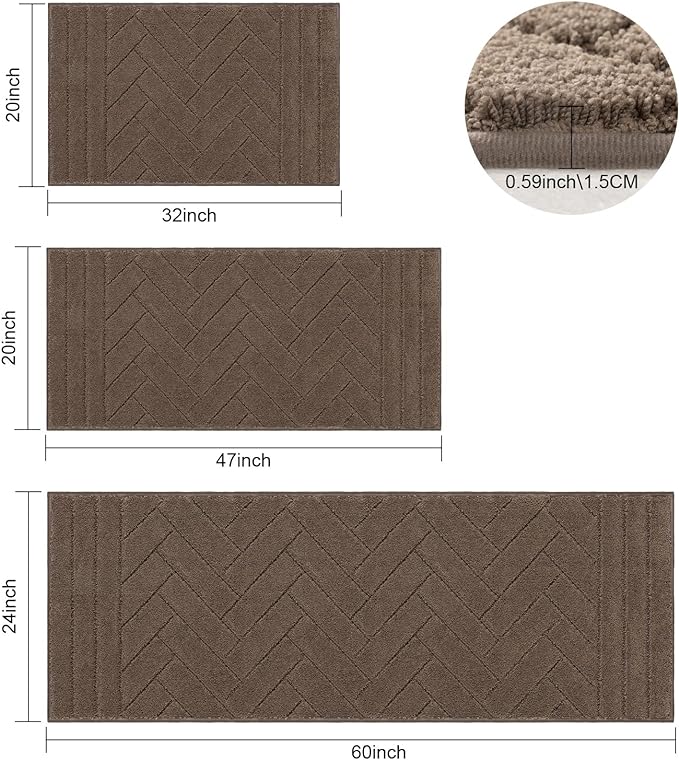 Tindbea Dog Mat for Muddy Paws,Absorbs Moisture Dirt Non-Slip Washable Mud Mat for Dogs,Soft Rubber Backing Front Inside Pet Rug for Entryway, Mud Dog Paws, Patio(20"x48",Light Taupe)