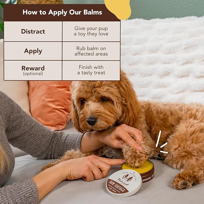 Natural Dog Company Paw Soother Balm, 4 oz. Tin, Dog Paw Cream and Lotion, Moisturizes & Soothes Irritated Paws & Elbows, Protects from Cracks & Wounds