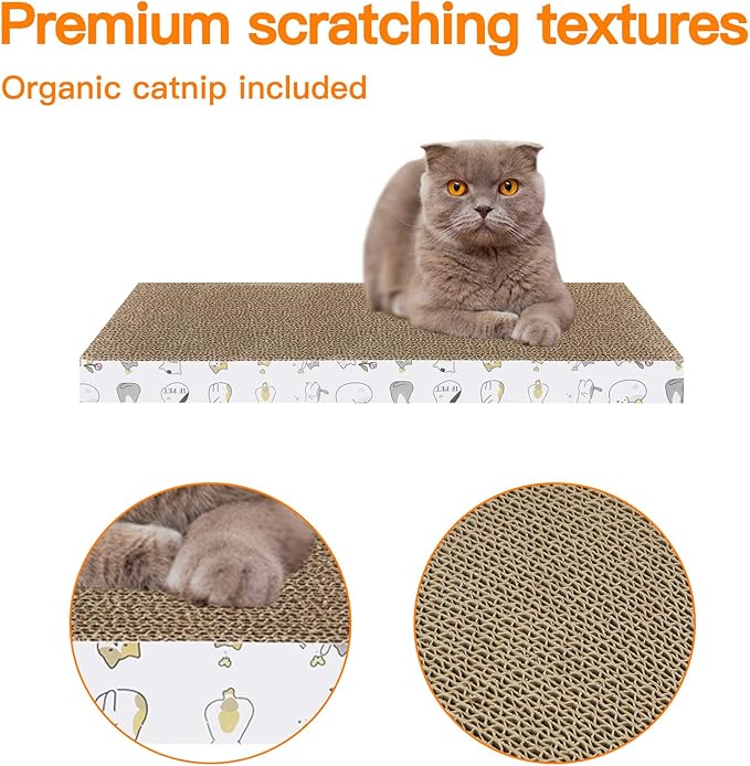 Cat Scratcher 4 PCS Cat Scratch Pad Reversible Scratcher Scratching Texture Design Durable Scraper