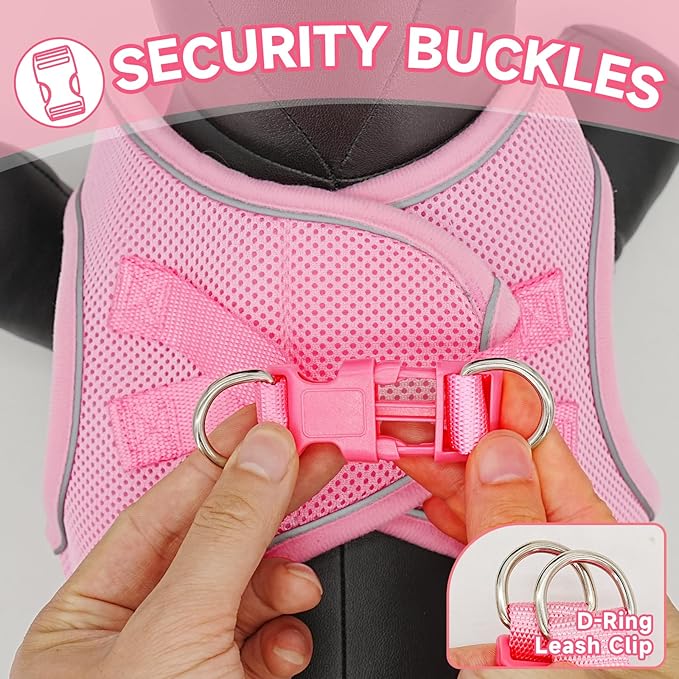 Supet Cat Harness and Leash Set for Walking Cat and Small Animal Harness Soft Mesh Puppy Harness Adjustable Cat Vest Harness with Reflective Strap Comfort Fit for Pet Kitten Puppy Rabbit